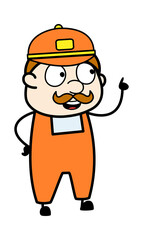 Cartoon Delivery Man Talking Happy