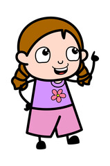 Cartoon Girl Talking Happy