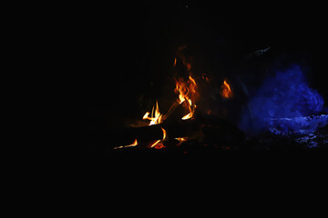 A bonfire in the dark night...