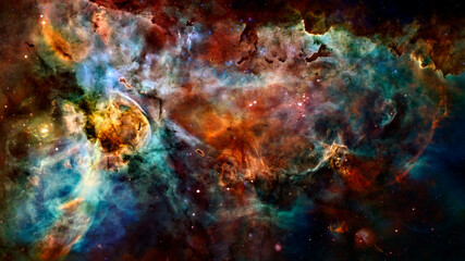 Naklejka na ściany i meble Space galaxy background with nebula. Elements of this image furnished by NASA