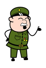Cartoon Military Man Speaking