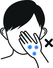 do not touch face icon. 