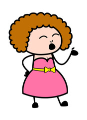 Obraz premium Cartoon Young Lady Speaking