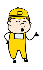 Cartoon Courier Man Speaking