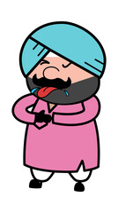 Cartoon Cute Sardar Choking