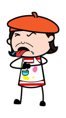 Cartoon Artist Choking