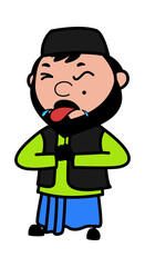 Cartoon Muslim Man Choking
