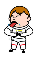 Cartoon Astronaut Choking