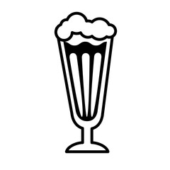 cup with ice coffee drink line style icon