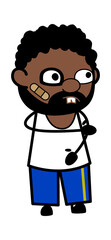 Injured Cartoon African American Man