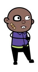 Injured Cartoon Bald Black Man