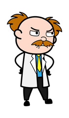 Fototapeta premium Aggressive Scientist Cartoon