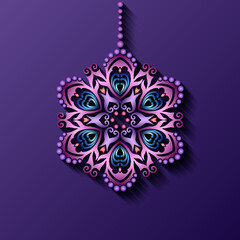 Modern vector decorative ornamental snowflake.