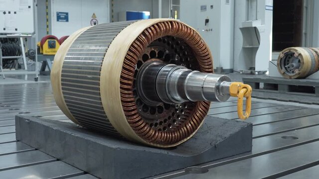 New stator in the factory before assembling the engine