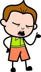 Schoolboy Talking Unamused Face Cartoon