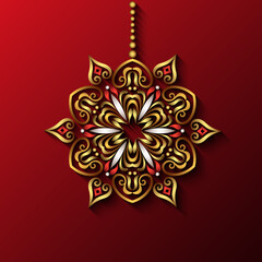 Modern vector decorative ornamental snowflake.