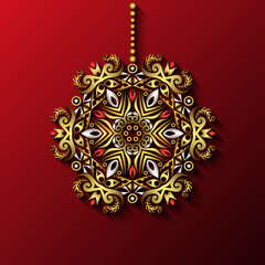Modern vector decorative ornamental snowflake.