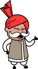 Haryanvi Old Man Talking Unamused Face Cartoon