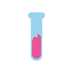 test tube icon, flat style