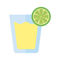glass with drink of lemon flat style icon