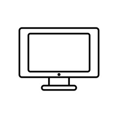 computer monitor icon, line style