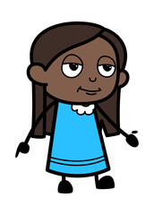 Black Girl Expressionless Face Cartoon