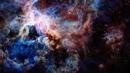 Obraz na płótnie Canvas Blue space nebula. Elements of this image furnished by NASA