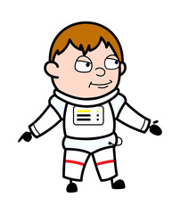 Astronaut Expressionless Face Cartoon