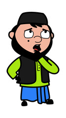 Muslim Man Cartoon wondering