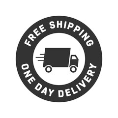 Online Free Shipping Free One-Day Delivery Vector Text Isolated Illustration Background