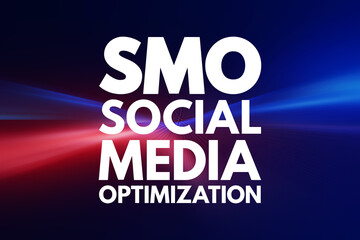 SMO - Social Media Optimization acronym, internet concept background - obrazy, fototapety, plakaty