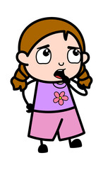 Girl Cartoon wondering