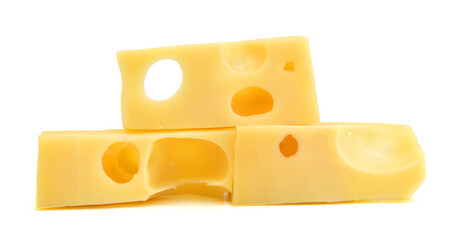 piece of cheese isolated on a white background