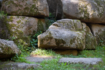 stone wall with moss