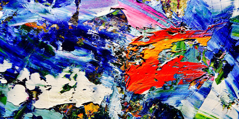 Colorful abstract background wallpaper. Modern motif visual art.  Mixtures of oil paint. Trendy...