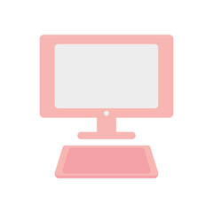 computer monitor and pen tablet, flat style