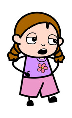 Cartoon Girl Discussing