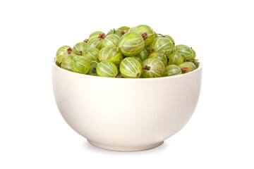 Green gooseberry isolated on white background