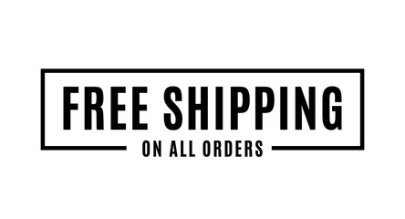 Fototapeta premium Free Shipping On All Orders Vector Text Background for Businesses, Online Store, Online Retail, Company, Promotion