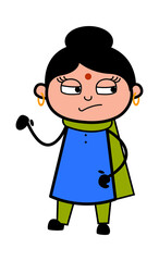 Unamused Indian Lady Cartoon