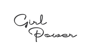 Girl power quote lettering. Calligraphy inspiration graphic design typography. Hand written card. Simple vector Female sign.