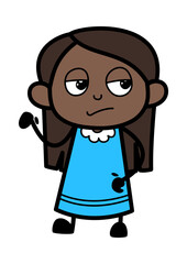 Unamused Black Girl Cartoon