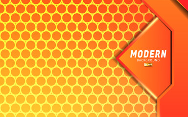modern abstract premium futuristic orange background banner design.Overlap layers with paper effect.Realistic light effect on circle pattern texture background.vector illustration.
