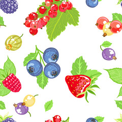 Seamless background with berries.