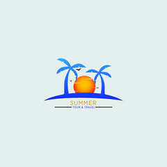 Summer paradise for travel logo