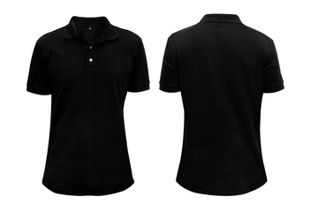 Isolated blank black polo t-shirt