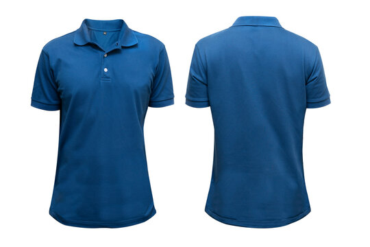 Isolated blue blank polo t-shirt