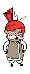 Cartoon Haryanvi Old Man Listening