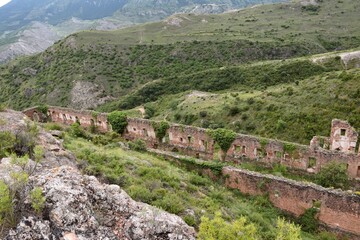 Fototapeta na wymiar Ruins of the Monastery of San Prudencio in the village of Clavijo.