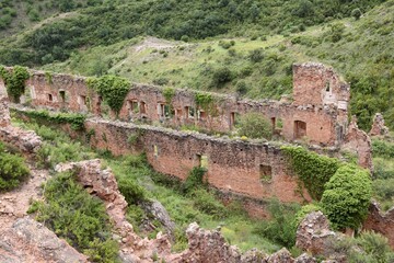 Fototapeta na wymiar Ruins of San Prudencio Monastery, medieval period, in Clavijo.
